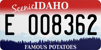 ID license plate E008362