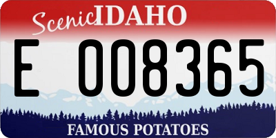 ID license plate E008365