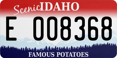 ID license plate E008368