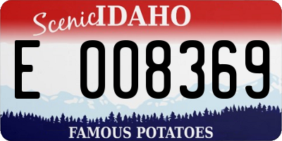 ID license plate E008369