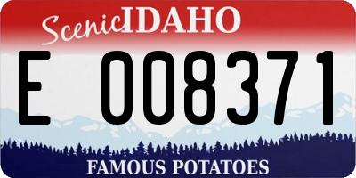 ID license plate E008371