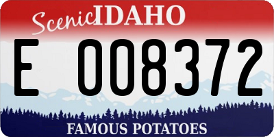ID license plate E008372