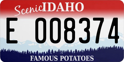 ID license plate E008374