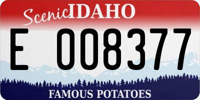 ID license plate E008377