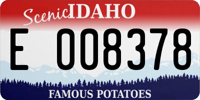 ID license plate E008378