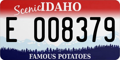 ID license plate E008379