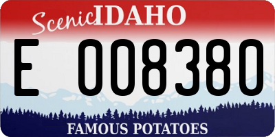ID license plate E008380