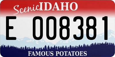 ID license plate E008381