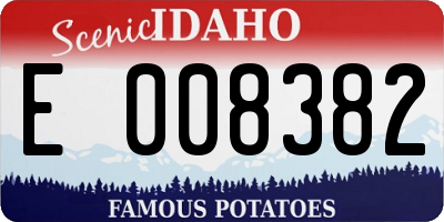 ID license plate E008382