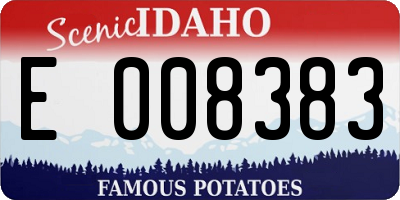 ID license plate E008383