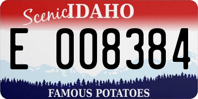 ID license plate E008384