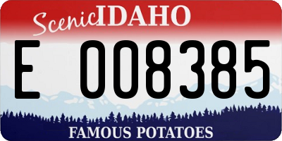 ID license plate E008385