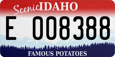 ID license plate E008388