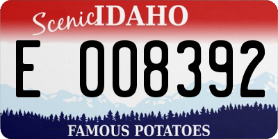 ID license plate E008392