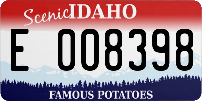 ID license plate E008398