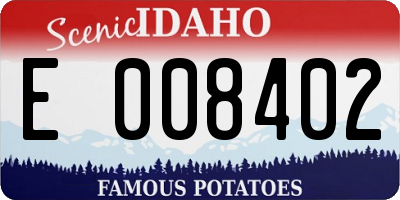 ID license plate E008402