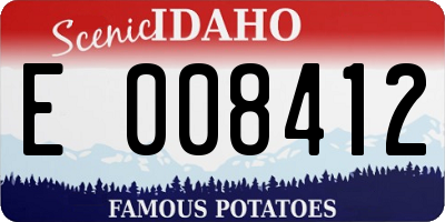 ID license plate E008412