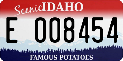 ID license plate E008454