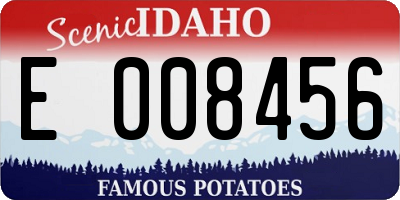 ID license plate E008456