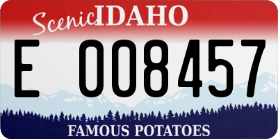 ID license plate E008457
