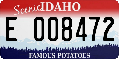 ID license plate E008472