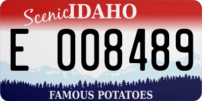 ID license plate E008489