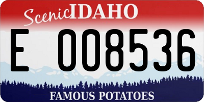 ID license plate E008536