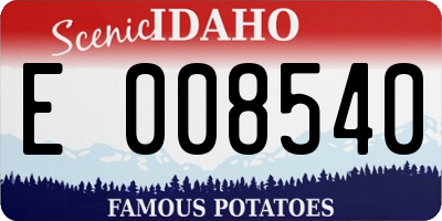 ID license plate E008540