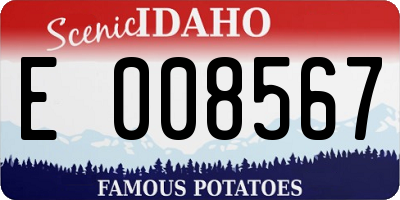 ID license plate E008567