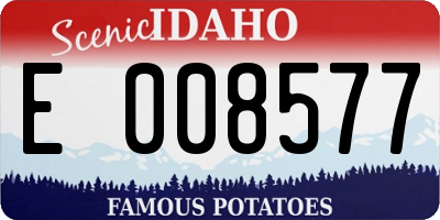 ID license plate E008577