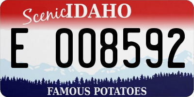 ID license plate E008592