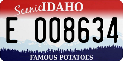 ID license plate E008634