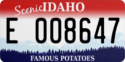 ID license plate E008647