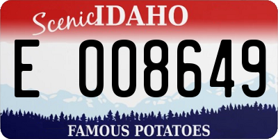 ID license plate E008649