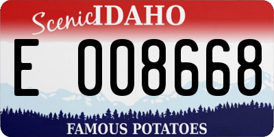 ID license plate E008668