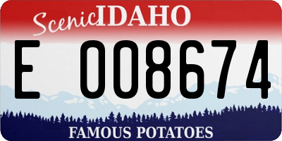 ID license plate E008674