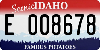 ID license plate E008678