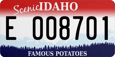 ID license plate E008701