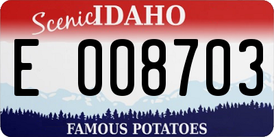 ID license plate E008703