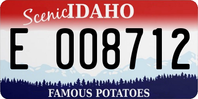 ID license plate E008712