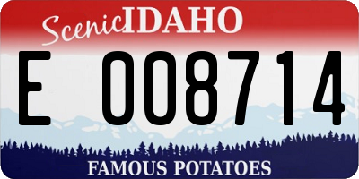 ID license plate E008714