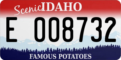 ID license plate E008732