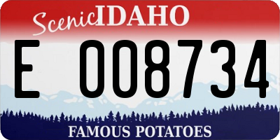 ID license plate E008734