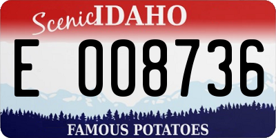 ID license plate E008736