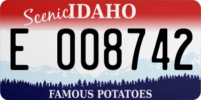 ID license plate E008742