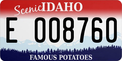 ID license plate E008760