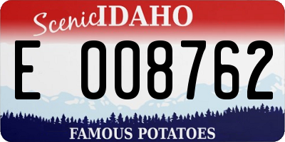 ID license plate E008762