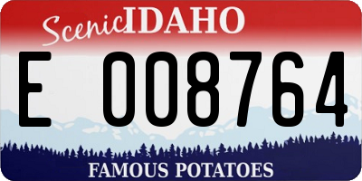 ID license plate E008764