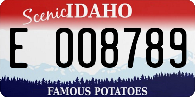 ID license plate E008789