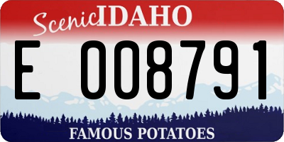 ID license plate E008791